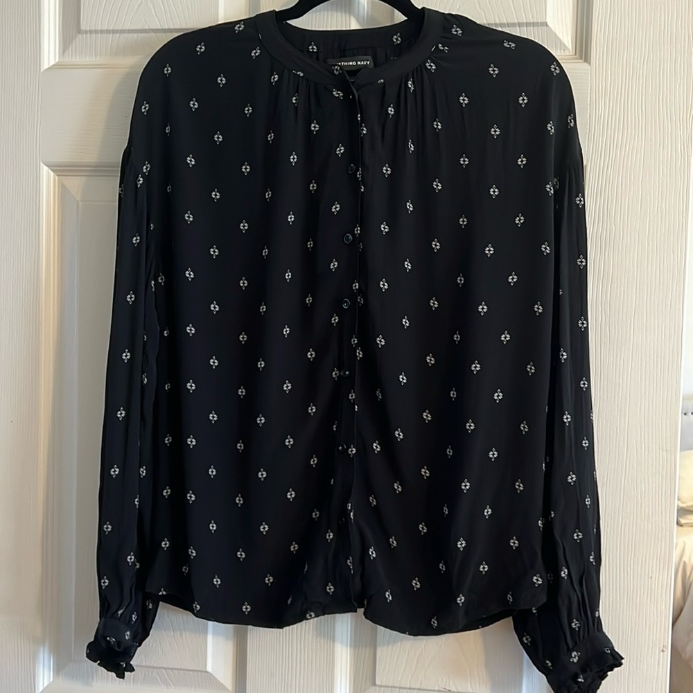 Something navy printed blouse